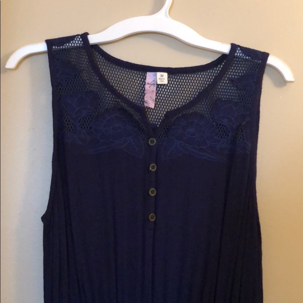Navy blue boho dress